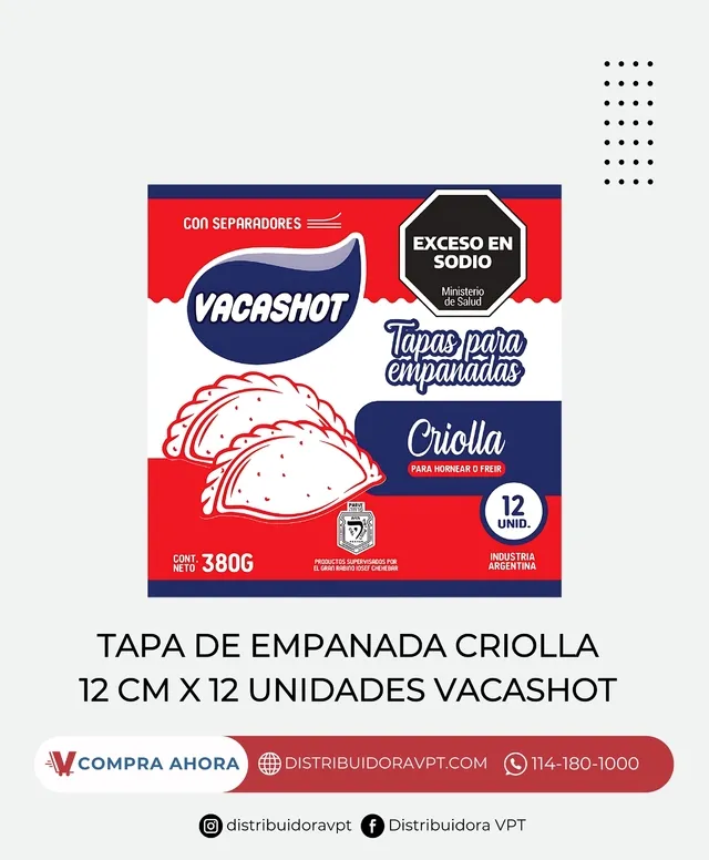 TAPA DE EMPANADAS ROTISERA CRIOLLA X 12 UN.